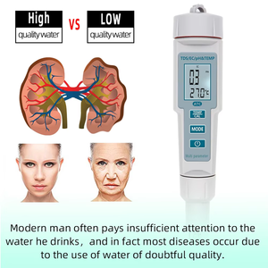 ปากกาวัดคุณภาพน้ำ 4-in-1 TDS EC PH/อุณหภูมิ สำหรับสระว่ายน้ำและระบบไฮโดรโปนิกส์ รุ่น PH-686 เครื่องวัดคุณภาพน้ำ 4 in 1 รุ่น PH-686 - Product Image 4