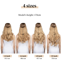 Nouvelles extensions capillaires synthétiques blondes ondulées et bouclées à clipser avec fil invisible, incontournables pour la vente en gros, pour femmes