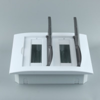 Boîtier de distribution double rangée à 12 modules, avec double couvercle transparent visible, coffret de disjoncteurs MCB en plastique