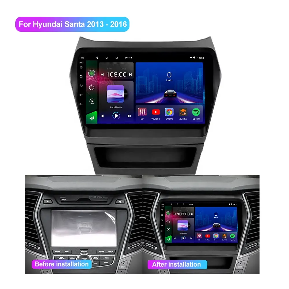 Jmance Car Android 9 Inch Touch Screen Radio 2 Din For Hyundai Santa Fe 3 2013 2014 2015 2016 2016 Frame Car Play Radio