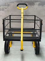 Chariots de jardin en acier - Plateforme de 1400 lb avec roues gonflables tout-terrain pour la cour, la pelouse, la ferme et les outils de jardinage