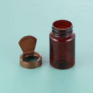 Frasco de Saúde em PET Cor Chá com Impressão em Tela, Tampa Flip-Top para Cápsulas de Óleo de Peixe - Product Image 5