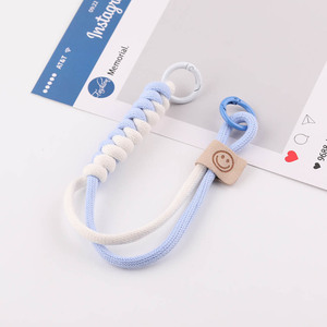 Two Tone Braided Wristband Phone <b>Lanyard</b> Middle Size Keychain DIY Jewelry Accessory - Product Image 3