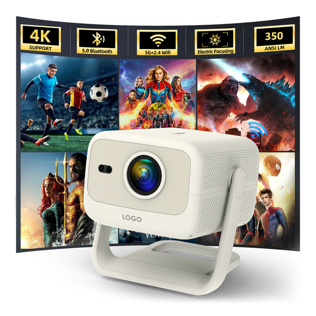 Javoda 1080P Native Android Smart Portable Projector 4K Support Auto Focus/Keystone HIFI Stereo Speakers 350 ANSI Lumens for