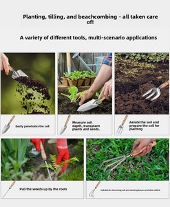 Outils de jardinage <span class=keywords><strong>japonais</strong></span> <span class=keywords><strong>en</strong></span> acier inoxydable avec manche <span class=keywords><strong>en</strong></span> saule <span class=keywords><strong>pour</strong></span> la plantation de légumes et le désherbage extérieur, usage domestique - Product Image 5