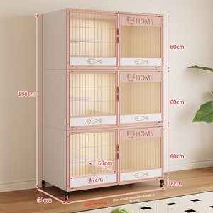 Cage pour <span class=keywords><strong>chat</strong></span> Villa à plusieurs niveaux avec compartiments indépendants, pour chats de taille moyenne et grande, pour la reproduction et l'accouchement, en bois massif et structure métallique - Product Image 3