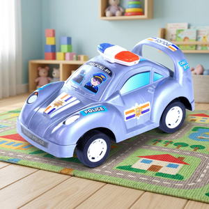 Voiture de patrouille de police à friction TOYBOLA pour enfants de 2 à 4 ans, véhicule de jeu en plastique, emballage en filet - Product Image 3
