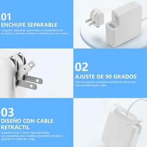 <span class=keywords><strong>Cargador</strong></span> Adaptador en Forma de T HAPEMEIN PA-45W de 45W para <span class=keywords><strong>Macbook</strong></span> <span class=keywords><strong>Air</strong></span> de 11/<span class=keywords><strong>13</strong></span> Pulgadas (2012-2017), Entrada de 120V, Portátil - Product Image 3