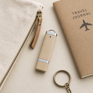 แฟลชไดรฟ์ USB ทำจากฟางข้าวสาลีรักษ์โลก พร้อมห่วงโลหะ USB 2.0 ความจุ 16GB 32GB 64GB รับสกรีนโลโก้ ของขวัญ - Product Image 5