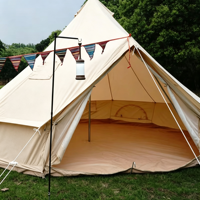 Tienda de campaña estilo yurta mongola para glamping, con ventanas de malla de algodón transpirable y protección UV para el verano, ideal para escapadas familiares.