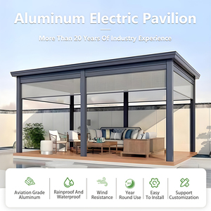 Pergola en aluminium à ouverture motorisée, <span class=keywords><strong>abri</strong></span> multifonctionnel pour toutes les conditions météorologiques, gazebo extérieur en aluminium à lames orientables motorisées - Product Image 4