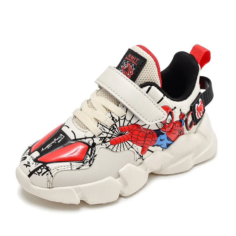 2021 Winter Luminous Cartoon Spiderman Boy's Sneaker Soft Soles Walking New All Season Warm Children Shoes