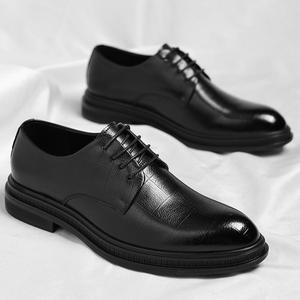 Chaussures Derby élégantes à bout ouvert pour hommes, confortables et décontractées, avec semelle en microfibre à graines de raisin, pour hommes d'âge moyen - Product Image 2