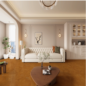 Carreaux <span class=keywords><strong>de</strong></span> sol antidérapants aspect parquet Versailles et bois <span class=keywords><strong>de</strong></span> noyer français 800x800, carreaux en porcelaine Al LP pour salon, chambre et balcon - Product Image 2