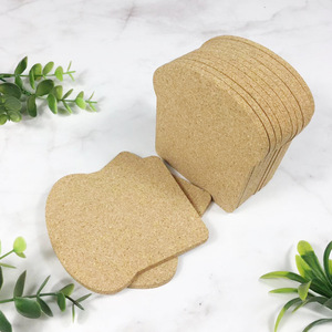 Posavasos de corcho con forma de pan, 100x100mm, 5mm de grosor, alfombrillas aislantes del calor para protección de bebidas, diseño irregular, color sólido - Product Image 1