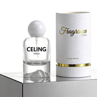 Flacon de parfum en verre classique de luxe créatif, design à fond épais volcanique, vaporisateur fin, 30 ml, 50 ml, 100 ml avec couvercle sphérique