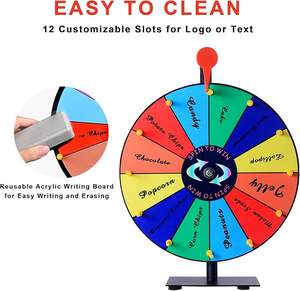 Rueda de premios giratoria ecológica de 2 pulgadas con 12 ranuras, base y soporte resistentes para uso doméstico - Product Image 2
