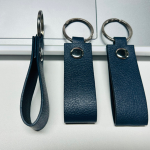 Llavero Grabado 2 capas Llaveros de cuero vegano Piel de manzana Llavero de cuero Organizador Llavero de cuero - Product Image 1