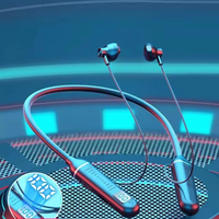 Casque tour de cou sans fil G09 BT5.2 avec affichage LED de la batterie, stéréo haute fidélité, basses profondes, pour le sport et la course, avec fente TF