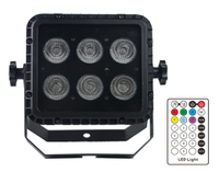 Lumière carrée sans fil extérieure imperméable de pair de la batterie RGBWA + UV 6x18w LED pour l'éclairage de scène de spectacle de paysage d'événement de concert