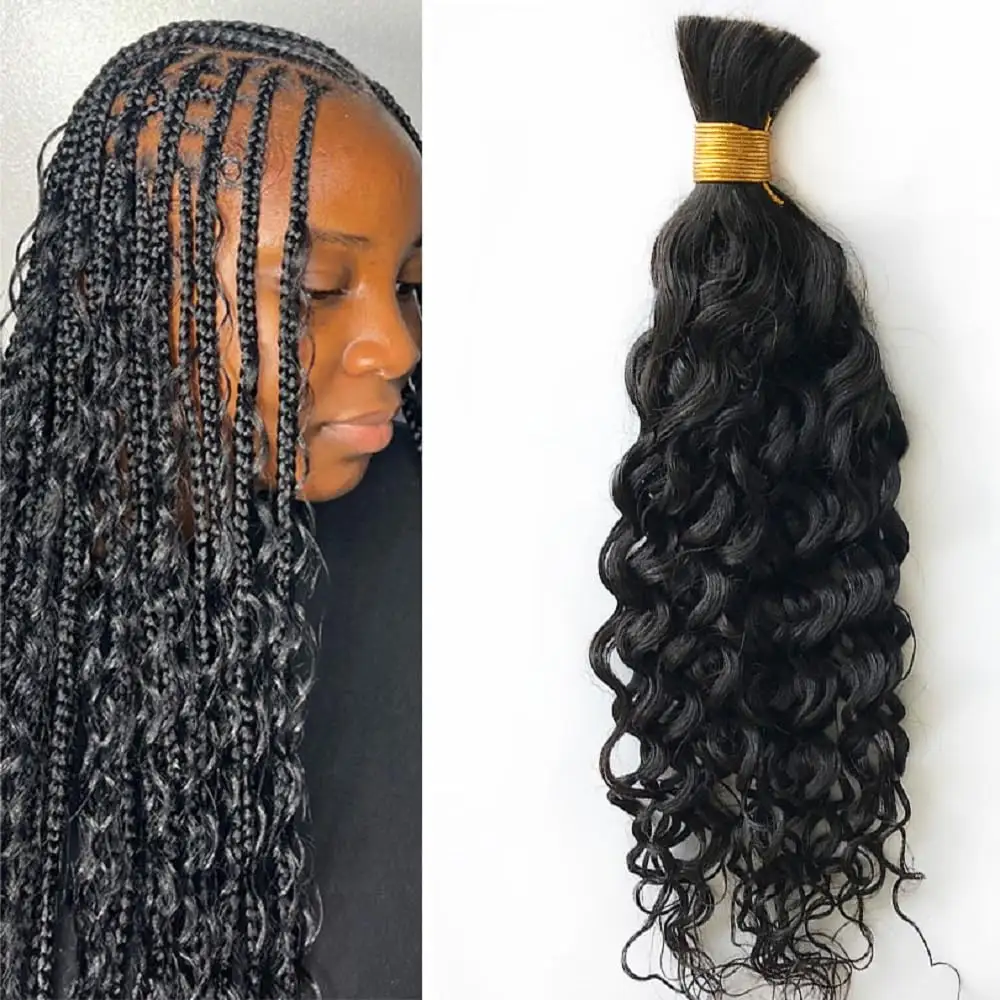 100% Natuurlijke Uninslag Haarbundel Ongetikte Human Hair Extensions Voor Het Vlechten Van Onbewerkte Natte En Golvende Bulk Geen Inslag Haar Bulk