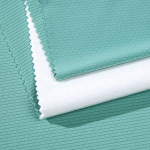 Tissu <span class=keywords><strong>de</strong></span> vêtement respirant en soie glacée <span class=keywords><strong>de</strong></span> polyuréthane <span class=keywords><strong>de</strong></span> haute qualité à bas prix, 91 % polyester, 9 % élasthanne, UPF50+, anti-UV, protection solaire - Product Image 1