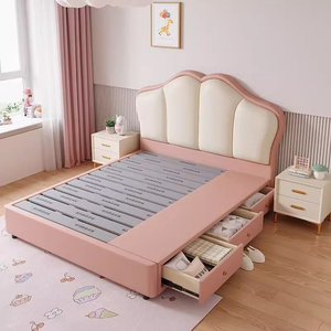 <span class=keywords><strong>Lit</strong></span> en bois massif en forme d'oreilles de chat au design moderne avec rangement, vente directe d'usine pour filles et garçons - Product Image 4