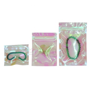 Wholesale Flat Mylar Holographic <strong>Bags</strong> Zipper Reusable Smell Proof Free Samples <strong>Rainbow</strong> Color Resealable <strong>Bags</strong> Made PE PET Plastic - Product Image 5