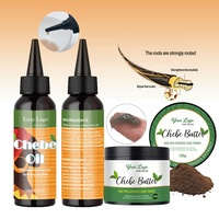 Nouveauté Crème Épaississante Anti-Chute Répare les Pointes Fourchues et les Cheveux Abîmés, Ensemble Huile et Beurre de Chebe pour la Croissance Capillaire