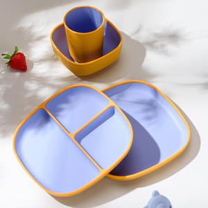 Wolfe Original Design Sans Bpa Vaisselle pour bébé <span class=keywords><strong>en</strong></span> silicone de qualité alimentaire Bol à ventouse Ensemble d'alimentation pour enfants <span class=keywords><strong>en</strong></span> silicone pour bébé - Product Image 4