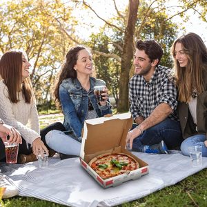 Scatola per Pizza Robusta in Cartone Ondulato Rivestito in Argilla, Grado Alimentare, 10x10x1,75 Pollici, per Conservazione e Consegna, Vendita all'Ingrosso - Product Image 6