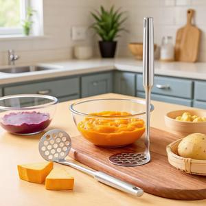 Prensa de Patatas de Acero Inoxidable 304, Cuerpo Recto, para Alimentos de Bebé y Uso en la Cocina - Product Image 4