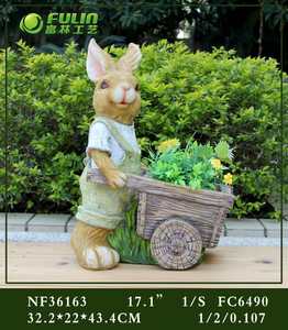 Pot de fleurs en résine <span class=keywords><strong>lapin</strong></span> de Pâques grandeur nature 16 pouces, statue de <span class=keywords><strong>lapin</strong></span> de dessin animé, jardinière animale pour ferme, parc, maison, décorations - Product Image 5