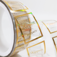Etiquetas personalizadas transparentes Logotipo Adhesivo Impresión Rollo adhesivo Vinilo impermeable Embalaje Lámina transparente Pegatinas brillantes