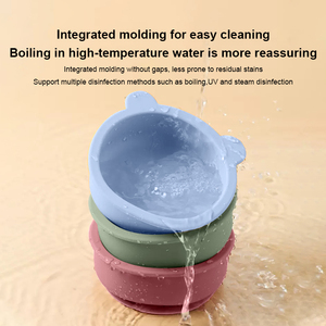 Vajilla de Silicona de Grado Alimenticio para Bebés, Diseño de Oso, Libre de BPA, Juego de Platos y Tazones Ecológicos para Niños - Product Image 4