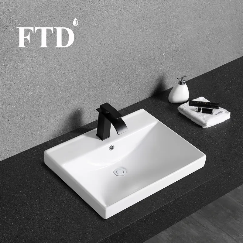 Nieuwe Groothandel Badkamer Moderne Stijl Vrijstaande Aanrecht Zinken Wit Art Keramische Wastafel Voor Openbare Plaatsen