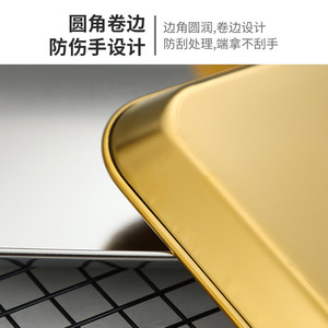Stainless Steel Korean Plate 304 Square Gold Silver Color For Snack Dessert Fruit BBQ Nordic Style - Product Image 5