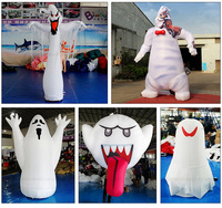 Esqueleto Inflable Publicitario, Modelo de Calavera, Payaso Aterrador, Cabeza de Fantasma Inflable Gigante con LED para Decoración de Fiestas al Aire Libre