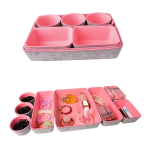 Boîtes de rangement en feutre avec couvercles pour tiroirs, organiseurs de bureau, boîtes de rangement pour loisirs créatifs, fournitures de bureau, stylos et notes - Product Image 2