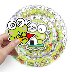 China Factory Cute Big Eye Frog Cartoon Vinyl Waterproof Decoration for Personalization and DIY Crafts Creative Design Stickers