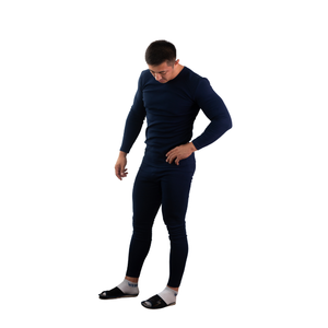 Ensemble de caleçons longs thermiques en coton respirant et antistatique pour hommes, fil cardé 30/2, chaud, isolant et confortable, fourni par l'usine - Product Image 1