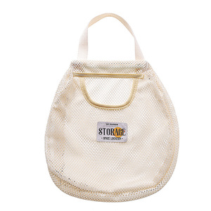 Mesh Storage Bag Creamy Color Wall Mounted Rectangle Shape Bedroom Use Clothing Organizer - Product Image 5