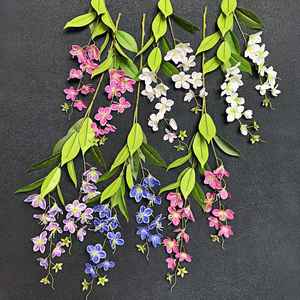 كليرودندروم واليتشي الاصطناعي المصنوع يدويًا ، فرع زهور مطبوع ثلاثي الأبعاد ، شوكتان ، جلوريبور ، 14 رأسًا معلقة الياسمين - Product Image 3