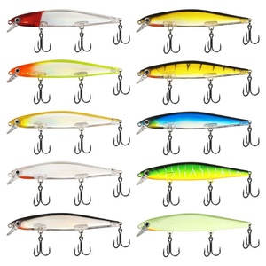 Leurre artificiel ABS rigide en gros, laser, 11cm/14g, leurre de pêche longue portée type Minnow, feuille holographique, 10 couleurs avec hameçons - Product Image 3
