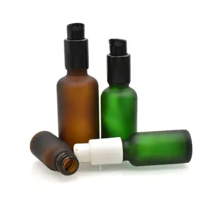 Kemasan perawatan kulit mewah, botol pompa Losion kaca minyak esensial serum 5ml 10ml 15ml 20ml 30ml 50ml 100ml