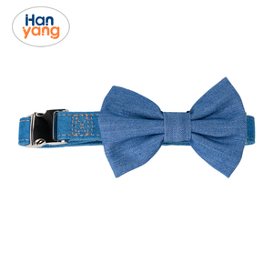 HanYang-Conjunto de Correa y Collar Jean Personalizado con Pajarita de Flores, Collar Floral Ajustable con Hebilla de Metal <span class=keywords><strong>para</strong></span> Perro Femenino - Product Image 5