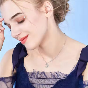 Gioielli dell'amicizia 925 collana pendente con stella della <span class=keywords><strong>luna</strong></span> in argento Sterling placcato in rodio della mappa del mondo - Product Image 5