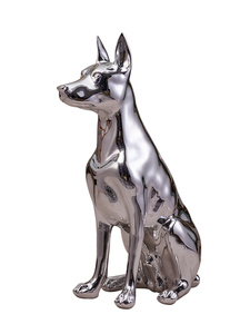 Estatua de Perro Dóberman Artística Grande, Plateada y Ligera, Decoración de Piso para Sala de Estar, Escultura de Animal para Puerta - Product Image 2