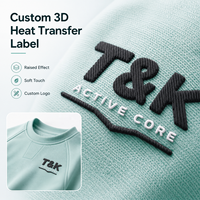 Étiquette thermocollante personnalisée en silicone 3D côtelée avec logo pour vêtements de sport, tenues d'équipe, polos et uniformes athlétiques