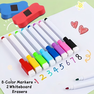Marqueurs effaçables à sec KHY avec mini aimants intégrés pour tableau blanc, fournitures scolaires, domestiques et de bureau - Product Image 4